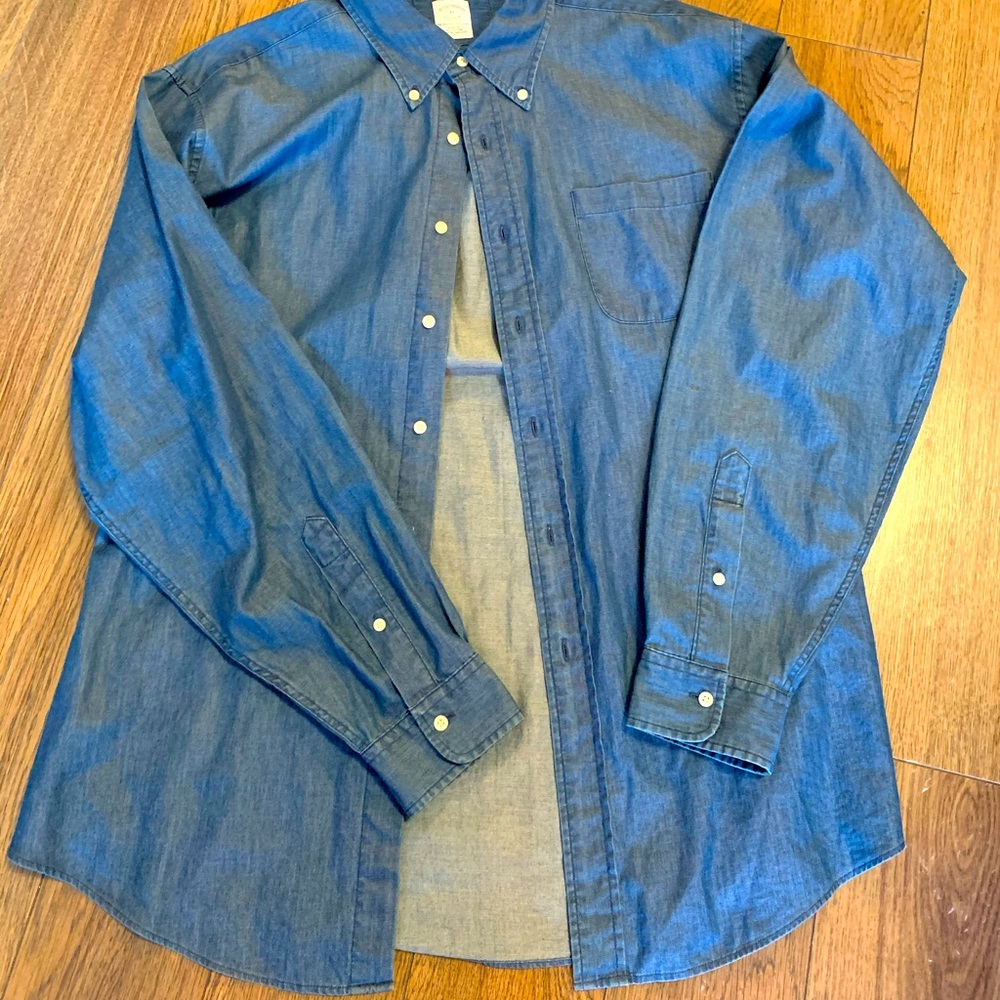BROOKS BROTHERS Supima Cotton Denim Button-Down